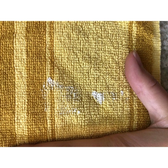 Vintage Fashion Manor Hand Towel Harvest Gold Dark Yellow Fancy 70s MCM 38"x22" - Picture 6 of 6